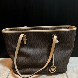 Michael Kors Brown and Tan Tote Bag